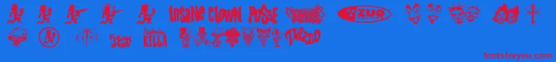 PsyFont2 Font – Red Fonts on Blue Background