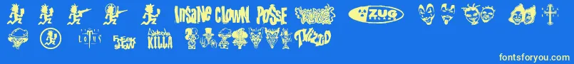 PsyFont2 Font – Yellow Fonts on Blue Background