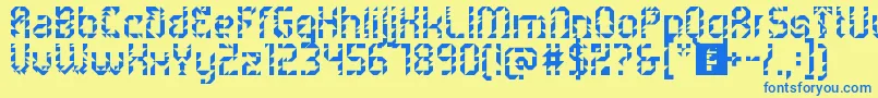 5metrikLightAlien Font – Blue Fonts on Yellow Background