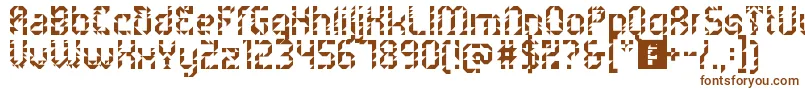 フォント5metrikLightAlien – 白い背景に茶色のフォント