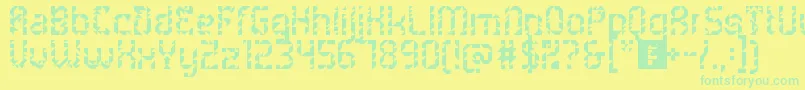 Czcionka 5metrikLightAlien – zielone czcionki na żółtym tle
