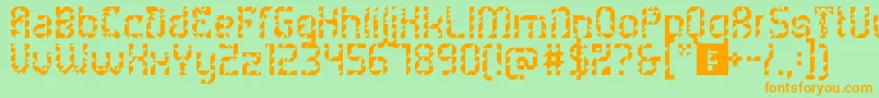 5metrikLightAlien Font – Orange Fonts on Green Background