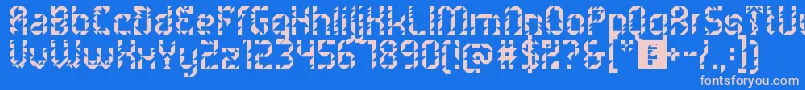 5metrikLightAlien Font – Pink Fonts on Blue Background