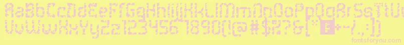 5metrikLightAlien-Schriftart – Rosa Schriften auf gelbem Hintergrund