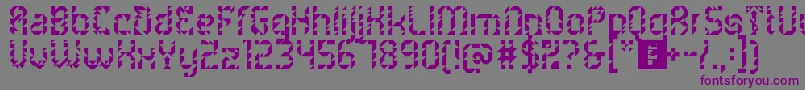 フォント5metrikLightAlien – 紫色のフォント、灰色の背景