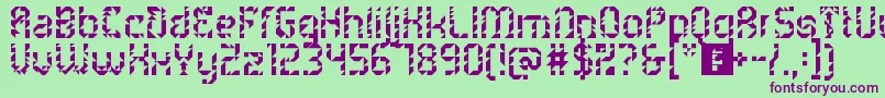 5metrikLightAlien Font – Purple Fonts on Green Background