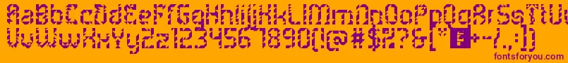 5metrikLightAlien-Schriftart – Violette Schriften auf orangefarbenem Hintergrund