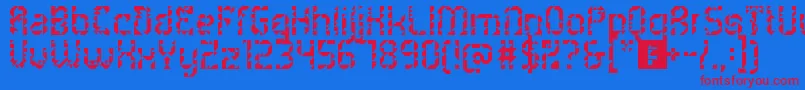 5metrikLightAlien Font – Red Fonts on Blue Background
