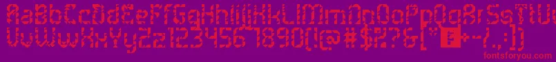 5metrikLightAlien-Schriftart – Rote Schriften auf violettem Hintergrund