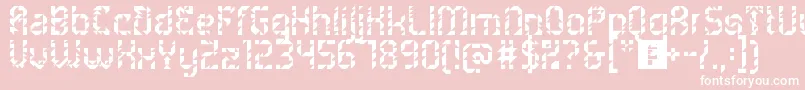 5metrikLightAlien-Schriftart – Weiße Schriften auf rosa Hintergrund