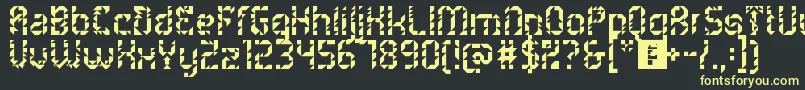 5metrikLightAlien Font – Yellow Fonts on Black Background