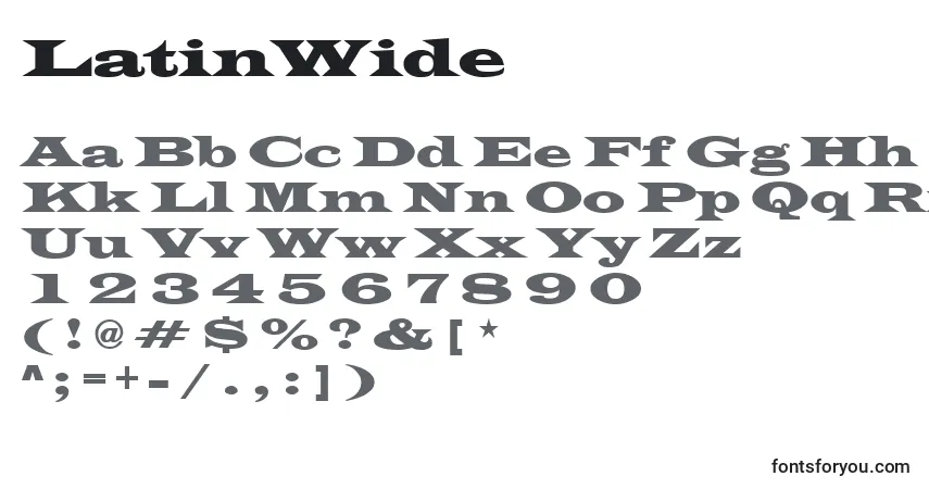 Шрифт LatinWide – алфавит, цифры, специальные символы