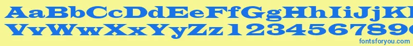 LatinWide Font – Blue Fonts on Yellow Background