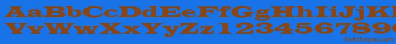 LatinWide Font – Brown Fonts on Blue Background