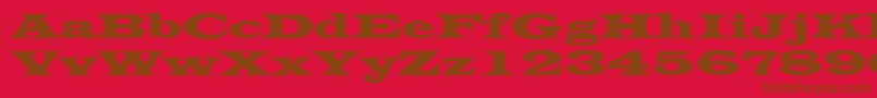 LatinWide Font – Brown Fonts on Red Background