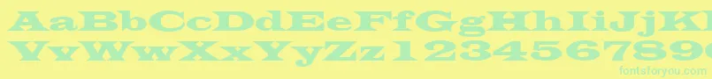 LatinWide Font – Green Fonts on Yellow Background