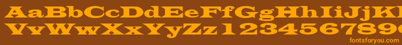 LatinWide Font – Orange Fonts on Brown Background