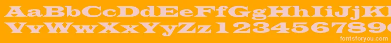 LatinWide Font – Pink Fonts on Orange Background