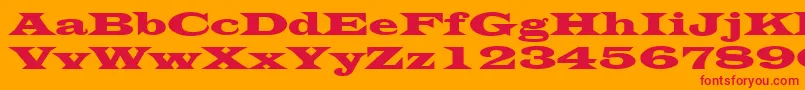 LatinWide Font – Red Fonts on Orange Background