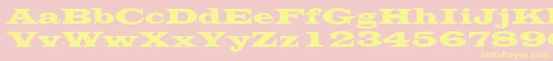 LatinWide Font – Yellow Fonts on Pink Background
