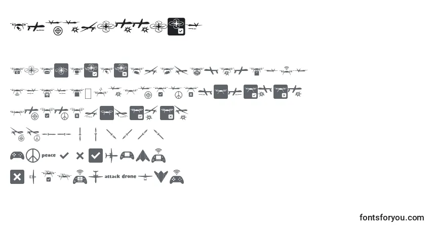Шрифт Droneattack – алфавит, цифры, специальные символы