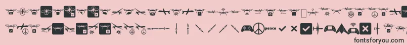 フォントDroneattack – ピンクの背景に黒い文字