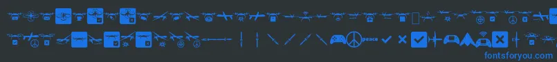 Droneattack Font – Blue Fonts on Black Background