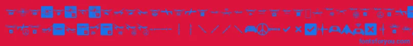 Droneattack Font – Blue Fonts on Red Background