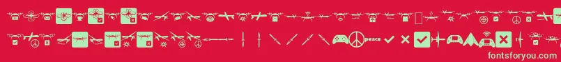 フォントDroneattack – 赤い背景に緑の文字