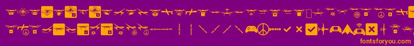 Droneattack Font – Orange Fonts on Purple Background