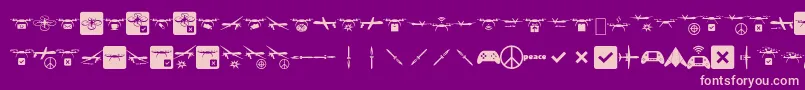 Droneattack Font – Pink Fonts on Purple Background