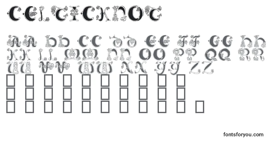 Czcionka CelticKnot – alfabet, cyfry, specjalne znaki