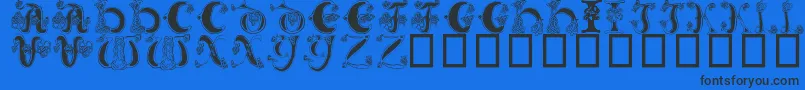 CelticKnot-Schriftart – Schwarze Schriften auf blauem Hintergrund