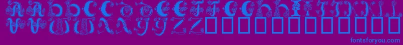 CelticKnot-Schriftart – Blaue Schriften auf violettem Hintergrund