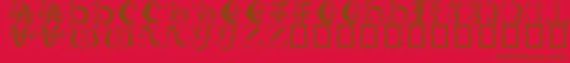 フォントCelticKnot – 赤い背景に茶色の文字