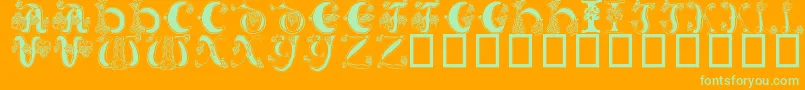 CelticKnot Font – Green Fonts on Orange Background