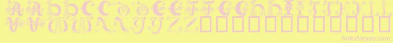 CelticKnot Font – Pink Fonts on Yellow Background