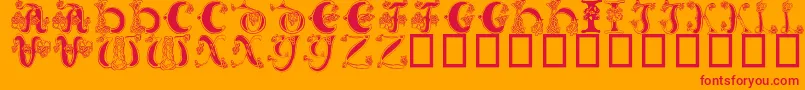 CelticKnot-Schriftart – Rote Schriften auf orangefarbenem Hintergrund