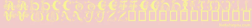 CelticKnot-Schriftart – Gelbe Schriften auf rosa Hintergrund