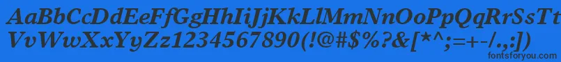 TimesEuropaLtBoldItalic Font – Black Fonts on Blue Background