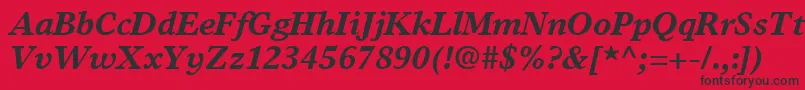フォントTimesEuropaLtBoldItalic – 赤い背景に黒い文字