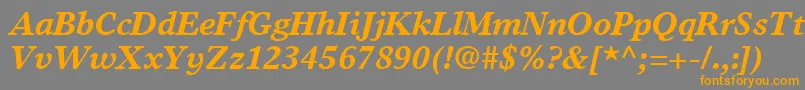 TimesEuropaLtBoldItalic-Schriftart – Orangefarbene Schriften auf grauem Hintergrund