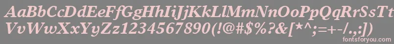 TimesEuropaLtBoldItalic Font – Pink Fonts on Gray Background