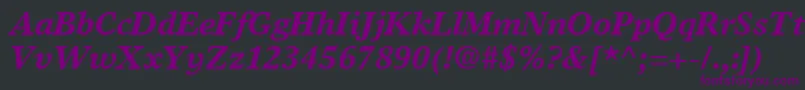 TimesEuropaLtBoldItalic Font – Purple Fonts on Black Background