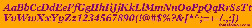 Шрифт TimesEuropaLtBoldItalic – фиолетовые шрифты на оранжевом фоне