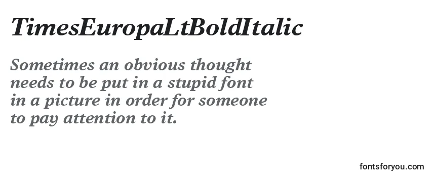TimesEuropaLtBoldItalic Font