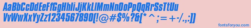 Шрифт CompactaBoldItalicBt – синие шрифты на розовом фоне