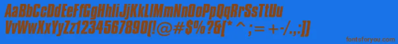 Police CompactaBoldItalicBt – polices brunes sur fond bleu