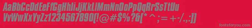 CompactaBoldItalicBt Font – Gray Fonts on Red Background