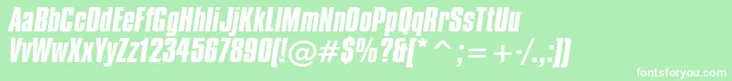 CompactaBoldItalicBt Font – White Fonts on Green Background
